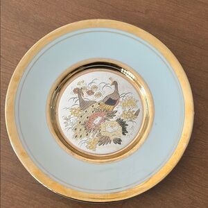 Elegant Gold and Cream Decorative Wall Plate
